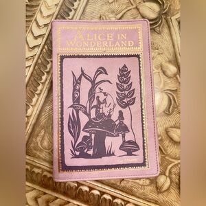 Purple Gold gild Alice in Wonderland Clutch